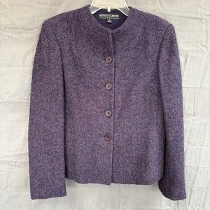 Kasper & Company Wool Blend Women's Jacket Size 8 Purple